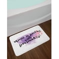 thumbnail image 2 of Saying Bath Mat, Colorful Cloud of Dust with Music is a Poetry with Personality Slogan, Plush Bathroom Decor Mat with Non Slip Backing, 29.5" X 17.5", Lavender Coral and Black, by Ambesonne, 2 of 2