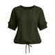 thumbnail image 5 of Camisetas de Manga Larga de Verano para las Mujeres Color Sólido Cuello Redondo Regular, Camisetas de Manga Corta de Verano para las Mujeres, 5 of 7