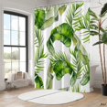 thumbnail image 2 of Boho Floral Shower Curtain for Bathroom, Chic Modern Abstract Home Bathroom Decor, Vintage Bohemia Style (72 x 72, Tropical Leave, 2 of 5
