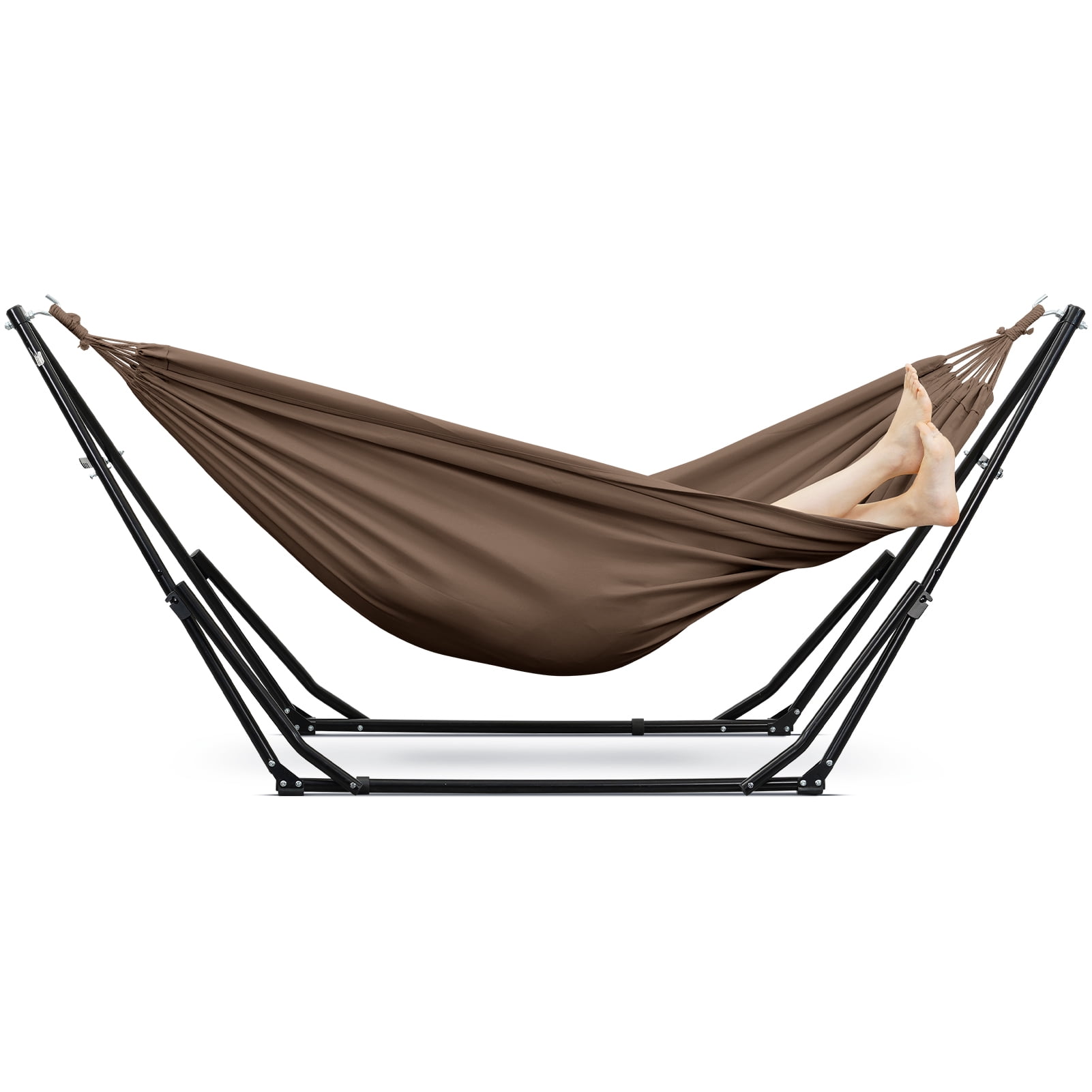 Ainfox 2 in 1 Hammock and Swing Chair with Stand, 550 lbs Capacity，Brown