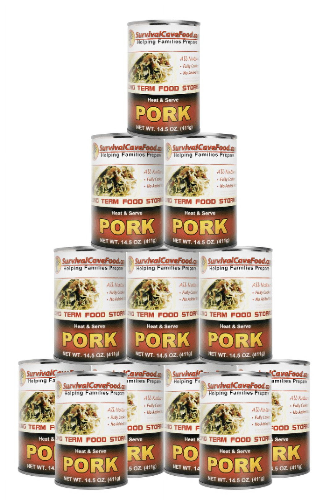 Survival Cave Food - Canned Pork 14.5 oz- 12 cans