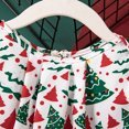 thumbnail image 5 of Girls Ruffle Long Sleeve Dress All Over Christmas Tree Printed Lightweight Cute Loose Casual Dresses, 5 of 7