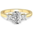 thumbnail image 4 of IGI Certified 4 Carat Oval Shape Lab Grown Diamond Engagement Ring | 14K White Gold | Intricacy Three Stone Lab Diamond Ring | FG-VS1-VS2 Quality Friendly Diamonds, 4 of 6