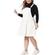 thumbnail image 4 of Vestido de mezclilla de talla grande Agnes Orinda para mujeres, monos con tirantes ajustables, faldas 1X blancas, 4 of 6