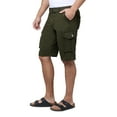 thumbnail image 3 of RAW X Mens Belted 12.5" Inseam Knee Length Cargo Shorts, Olive, 40, 3 of 7