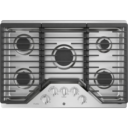 PGP7030SLSS 30  Built In Gas Cooktop with 18;000 BTU Burner; Sealed Cooktop; White LED Backlit Heavy-Duty Knobs; and Precise Simmer Burner; in Stainless Steel