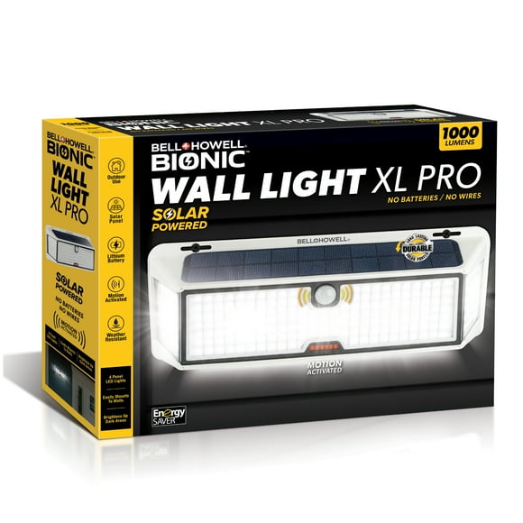 Bell + Howell Bionic Wall Light XL Pro Outdoor Solar Powered Light Motion Sensor 1000 Lumens LED