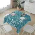 thumbnail image 6 of Teal Snowflake Christmas Table Cloth Waterproof Tablecloths, Xmas Snowflake Tablecloth Dining Table Cover for Kitchen Party Tabletop Outdoor, Square Tablecloth 54x54 Inch, 6 of 9