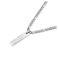 thumbnail image 3 of Men's Custom Name Necklace Engraved Name Personalised Bar Necklace Pendant,Silver, 3 of 4