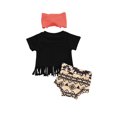 thumbnail image 3 of TheFound 3Pcs Bébé Été Tenues Manches Courtes Pompons Tops + Shorts + Bandeau, 3 of 10