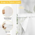 thumbnail image 3 of Green Eucalyptus Leaves No Hook Shower Curtain with Snap in Liner, Weeping Spring Botanical Summer Double-Layer Waterproof Fabric Shower Curtains for Bathroom Hotel Bathtub, Mesh Top 48"x72", 3 of 9