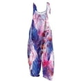 thumbnail image 2 of Sakmal Summer Womens Jumpsuit Floral Backless Wide Leg Overalls Purple Sleeveless Full V Neck Pants with Pockets, 2 of 5