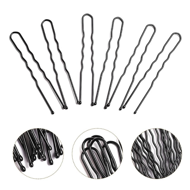 1 Ensemble Épingles à Cheveux Mode Style Simple en Forme de U 6mm Métal Élastique Accessoires Multicolores Barrettes pour Femmes Noir/50 Pcs