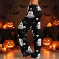 thumbnail image 6 of Edvintorg Lounge Pants Women Halloween Printed Loose Trouser Elastic Waisted Wide Leg Pant with Drawstring Womens Clothes Black S-2XL, 6 of 8