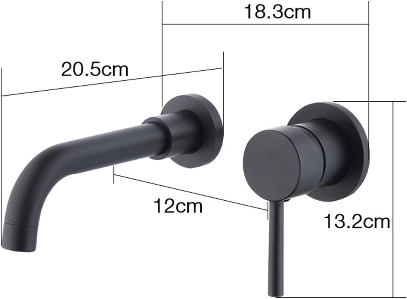 Wall Mounted Faucet Bathroom Sink Black,with 360° Swivel Spout,Hot and Cold Sink Mixer Tap Faucet,Single Handle Wall Mount Faucet