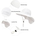 thumbnail image 4 of Muryobao Toddler Kids Baby Girls Boys Sun Hat Summer UPF 50+ UV Protection Caps Wide Brim Neck Flap Beach Play Fishing Hats White  1-3T, 4 of 5