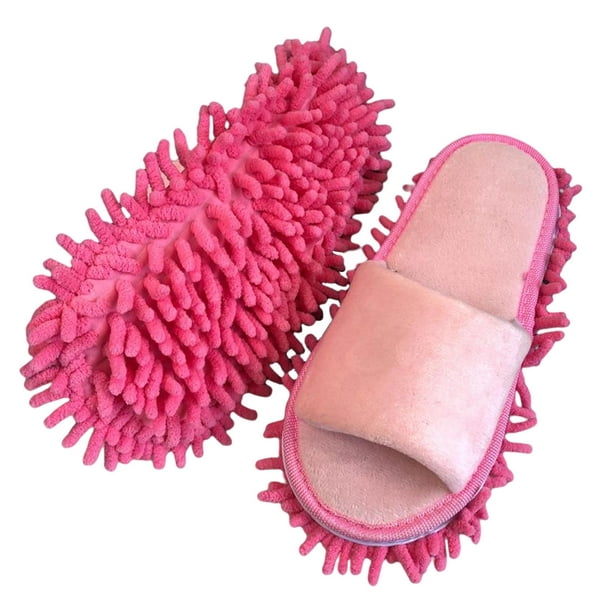 Mop Slippers Open Toe Comfortable Washable Cleaning Tool for Floor  Polishing Pink