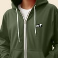 thumbnail image 5 of Dalix Panda Embroidered Zip Hoodie Fleece Long Sleeve Pocket Warm Soft Mens in Military Green 3XL XXX-Large, 5 of 5