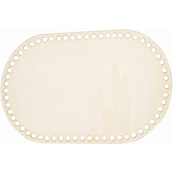 Wooden Basket Bottom 11.8 x 7.6 Inch Oval Wooden Base Shaper Blank Crochet Base for DIY