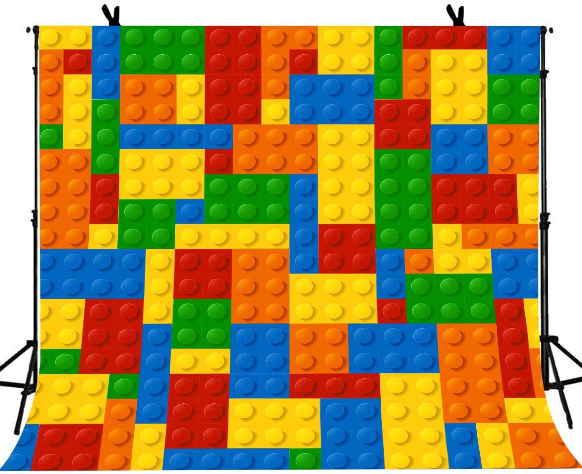 Building Blocks Backdrop Toy Bricks Photography Background for Kids