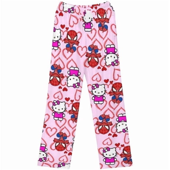 HelloKitty Pajamas Pants Anime Women Cartoon Family Christmas Halloween Pajama Pants Kawaii Flannel Pajama Pants