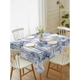 thumbnail image 2 of Watercolor Forest Blue Rectangle Tablecloth, Abstract Art Modern Trees Waterproof & StainResistant Tablecloth, Washable Oil-proof Table Cover for Dining/Party/Wedding/Camping/Buffet 52x70 In, 2 of 9