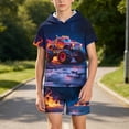 thumbnail image 4 of Cethrio Boys Graphic Outfit Sets Size 8, 2 Piece Short Sleeve Fashion Running Kids Summer Clothing Sets Dark Blue Size 8, 4 of 6