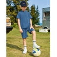 thumbnail image 7 of Arshiner Boys 2 piece outfits Letter Graphic Colorblock Short Sleeve Hoodie Short Sets, 7 of 7