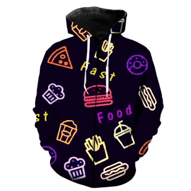 Sudadera con capucha y cremallera para hombre, de manga larga, estilo informal, para adolescentes, con estampado 3D divertido, estilo hip hop
