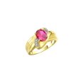 thumbnail image 3 of RYLOS Bagues pour Femmes Bague en Or Jaune 14K Pierre Précieuse Ovale 9X7MM et Diamants Design Classique Rubis de Juillet Bijoux pour Femmes Taille 7, 3 of 7