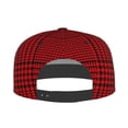 thumbnail image 4 of Haiem Red Black Houndstooth Classic Snapback Cap Flat Bill Hat Baseball Cap Adjustable Size Cotton Dad Hat, 4 of 9