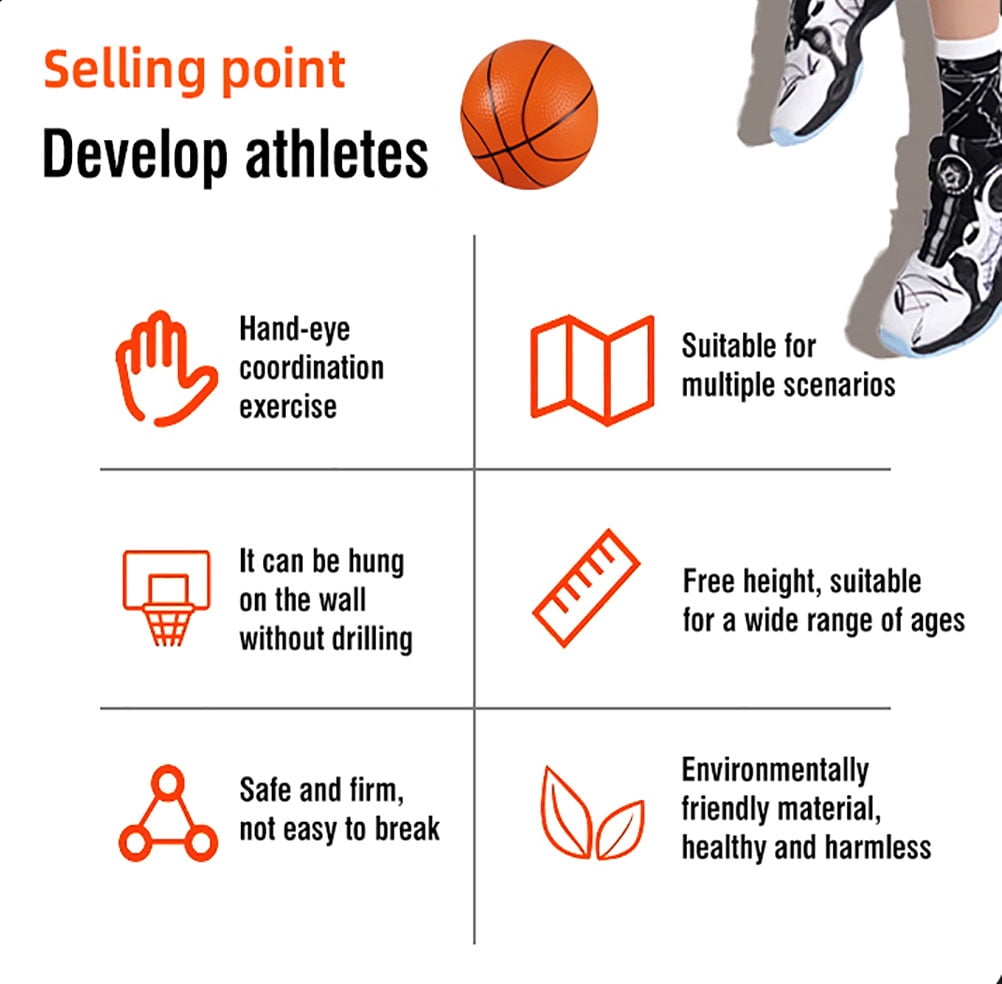 Basketball Hoops Indoor for Kids 15.7" x 11.8" - Automatic Scoring Basketball Goal Mini Basketball Hoops for Door with Lights & Sound for Kids Adults