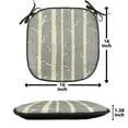 thumbnail image 5 of Birch Chair Seating Cushion Set of 4, Tree Branches Vintage Bohemian Contemporary Illustration of Nature, Seat Pads for Office with Anti-slip Backing, 16"x16", Pale Yellow and Warm Taupe, by Ambesonne, 5 of 7