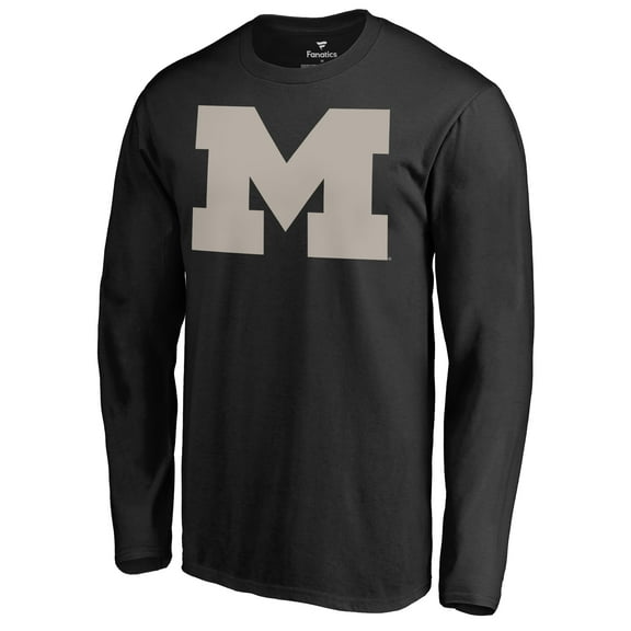Men's Black Michigan Wolverines Cloak Long Sleeve T-Shirt