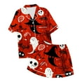 thumbnail image 7 of Womens Pajama Sets Comfortable Home Leisure Stylish Halloween Printed Shorts Outfits Easy Care Relaxed Fit Sleepwear Loungewear Nightwear Nightclothes Homewear, 7 of 7