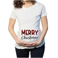 thumbnail image 2 of Tejiojio Christmas Matching Christmas T-shirt Elk Snowman Cartoon Print Maternity Clothing Short Sleeve Top Pregnancy T-shirt, 2 of 6
