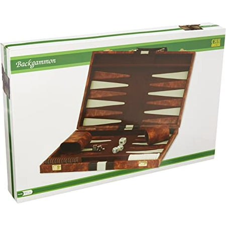 CHH 18" Brown & White Backgammon Set