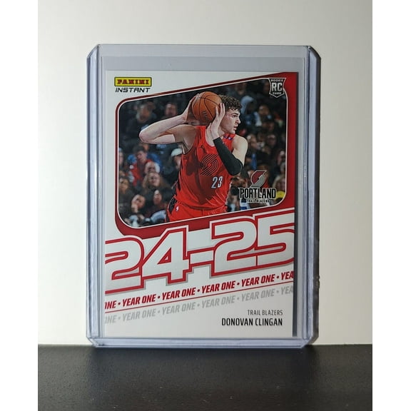 Donovan Clingan Rookie Card 2024-25 Panini Year One #7 Trail Blazers 1/613