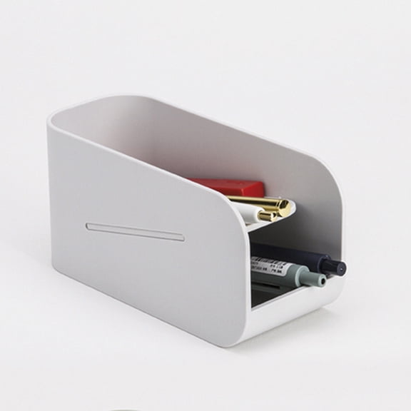 Lunxisen 4 Pcs Double Layer Magnetic Pen Desk Organizer Storage Box for Office Supplies