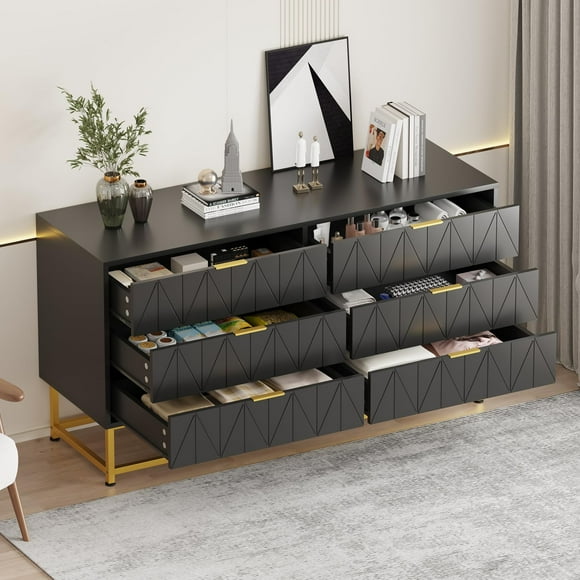 EDTara Commode Organisatrice en Tissu à 6 Tiroirs - Petits Tiroirs de Rangement pour Chambre, Garde-Robe et Salon, Solution Compacte de Rangement pour Vêtements, Table de Chevet Étroite Moderne