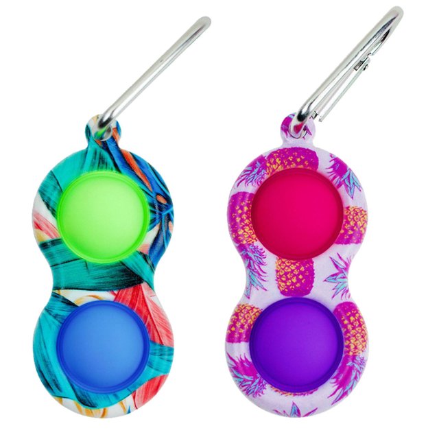 Llavero de silicona suave Fidget Toy HUOGUO Simp Le Dimple, 2 unidades