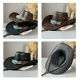 thumbnail image 4 of Homburg Top Hat Victorian Age Cowgirl Hat Ethnic Panama Hat Ethnic Belt, 4 of 11