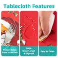 thumbnail image 5 of RAY STAR Round Christmas Tablecloth 60 inch Rectangle Xmas Tablecloth Waterproof Vinyl Tablecloth with Flannel Backing, 5 of 6
