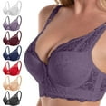 thumbnail image 5 of AWZXDE Women Plus Size Lace Bra Thin Cup Adjustable Comfort Underwire Bra For Support And Shaping Purple, 5 of 5