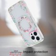 thumbnail image 3 of XPM for Apple iPhone 14 Pro Max Phone Case, Durable Fashion IMD Printed Design TPU Slim Shockproof Protective Case with Stylish Pattern Cover for iPhone 14 Pro Max (Green/Pink Floral), 3 of 6