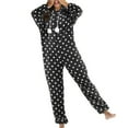 thumbnail image 3 of Defitshape Women's Family Fuzzy Flannel Fleece Onesie Pajamas Lounging Loose Fit Classic Onesies Black Medium, 3 of 5