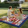 thumbnail image 4 of 4th of July Outdoor Rug for Patio/Deck/Porch, Non-Slip Large Area Rug 4 x 6 Ft, Independence Day Red Blue Poppy Flower Stripe Indoor Outdoor Rugs Washable Area Rugs, Camping Rug Carpet Runner, 4 of 8