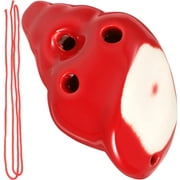 Red Ceramics Ocarina Flute Musician Gift Conch Musical Instrument Travel Student