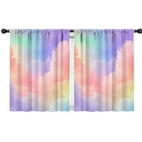 Blackout Kids Curtains,Pastel Rainbow Clouds Childrens Insulated Curtains Set Of 2,Bedroom Essentials,Toddler Room Decor 42"x54"