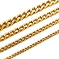 thumbnail image 1 of Infinique Creations - 18K Gold Plated Stainless Steel Cuban Curb Chain Bracelet Necklace 3~12mm, 1 of 7